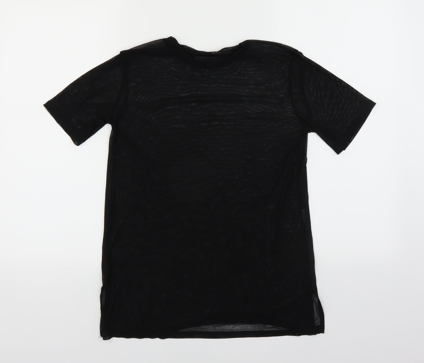 New Look Womens Black   Basic T-Shirt Size 8  - Mesh
