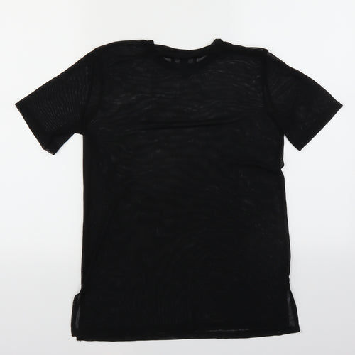 New Look Womens Black   Basic T-Shirt Size 8  - Mesh