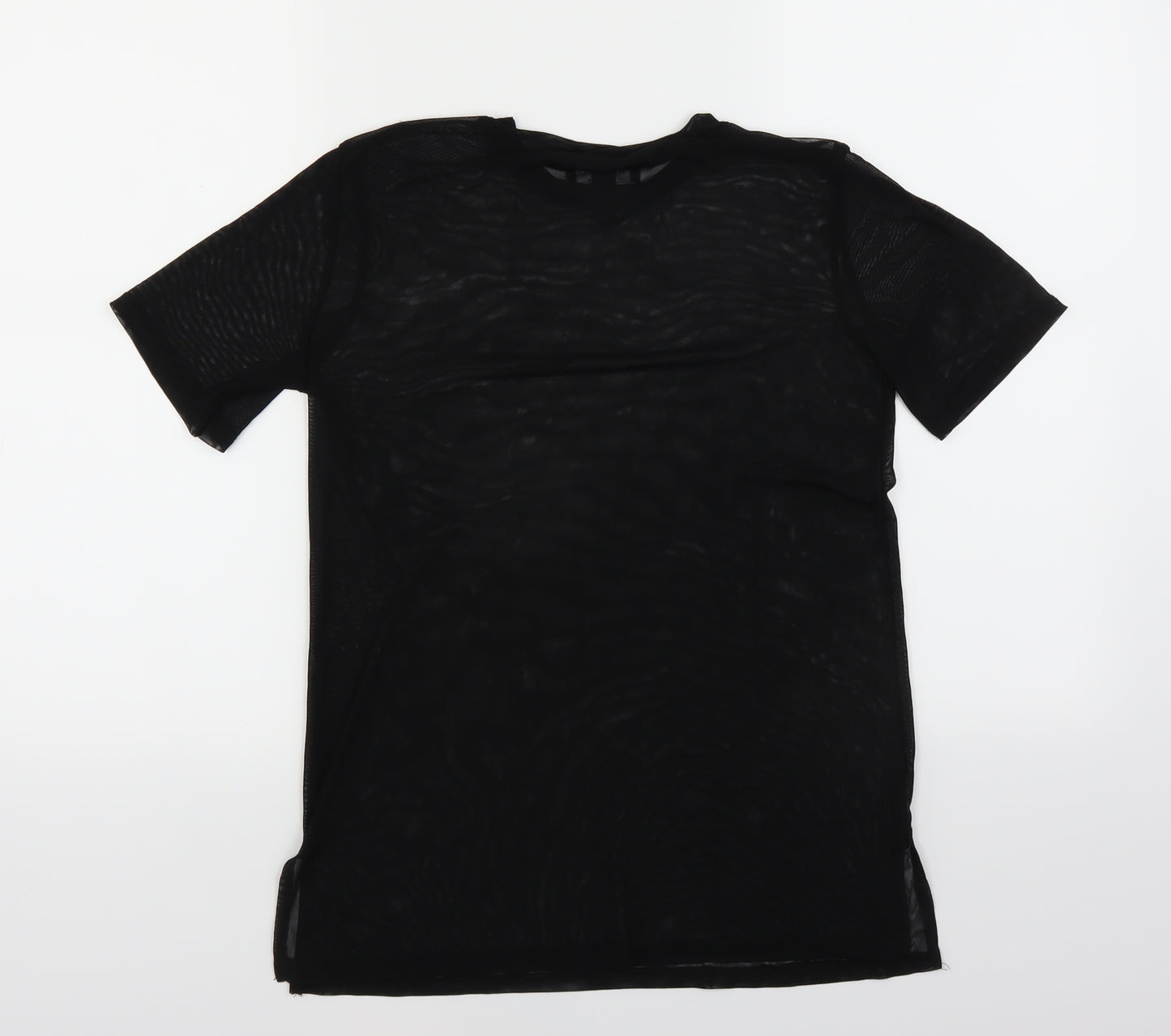 New Look Womens Black   Basic T-Shirt Size 8  - Mesh