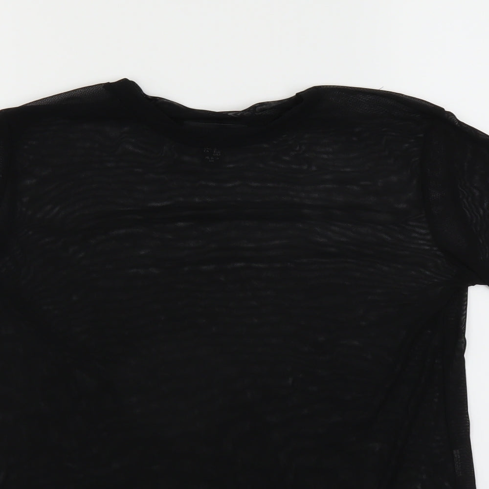 New Look Womens Black   Basic T-Shirt Size 8  - Mesh