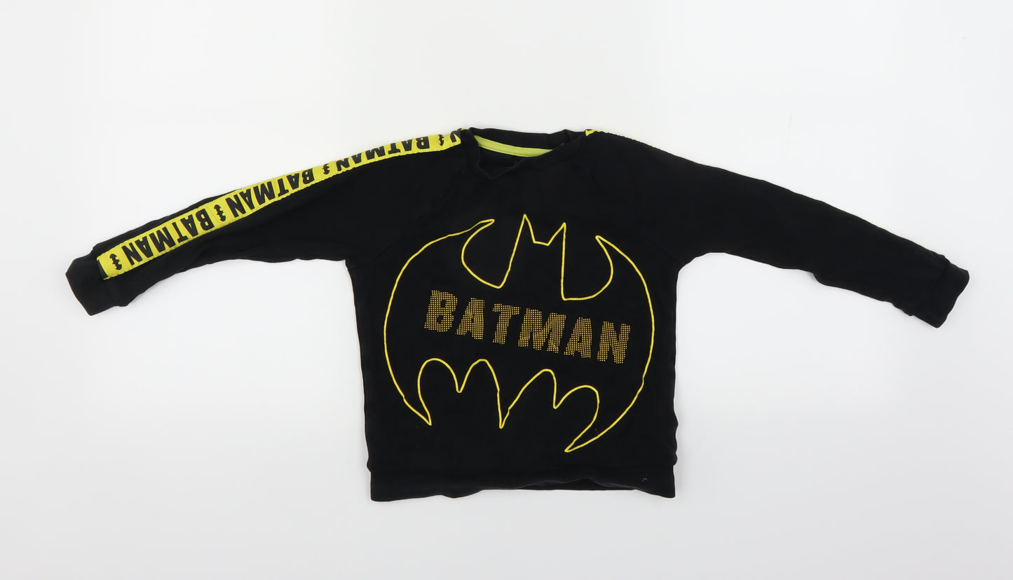 George Boys Black   Basic T-Shirt Size 5-6 Years  - BATMAN