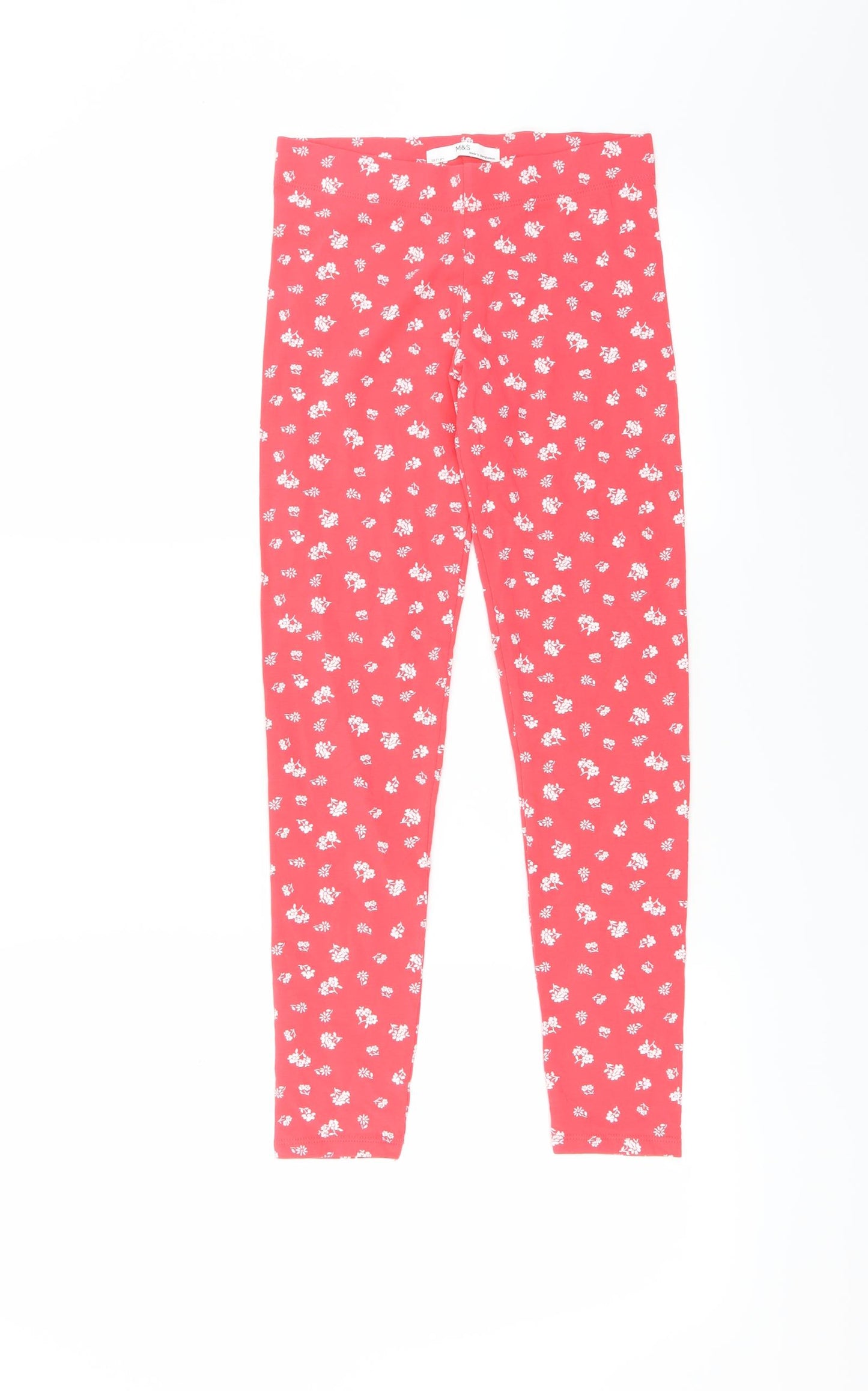 Marks and Spencer Girls Pink Floral  Jegging Trousers Size 10-11 Years