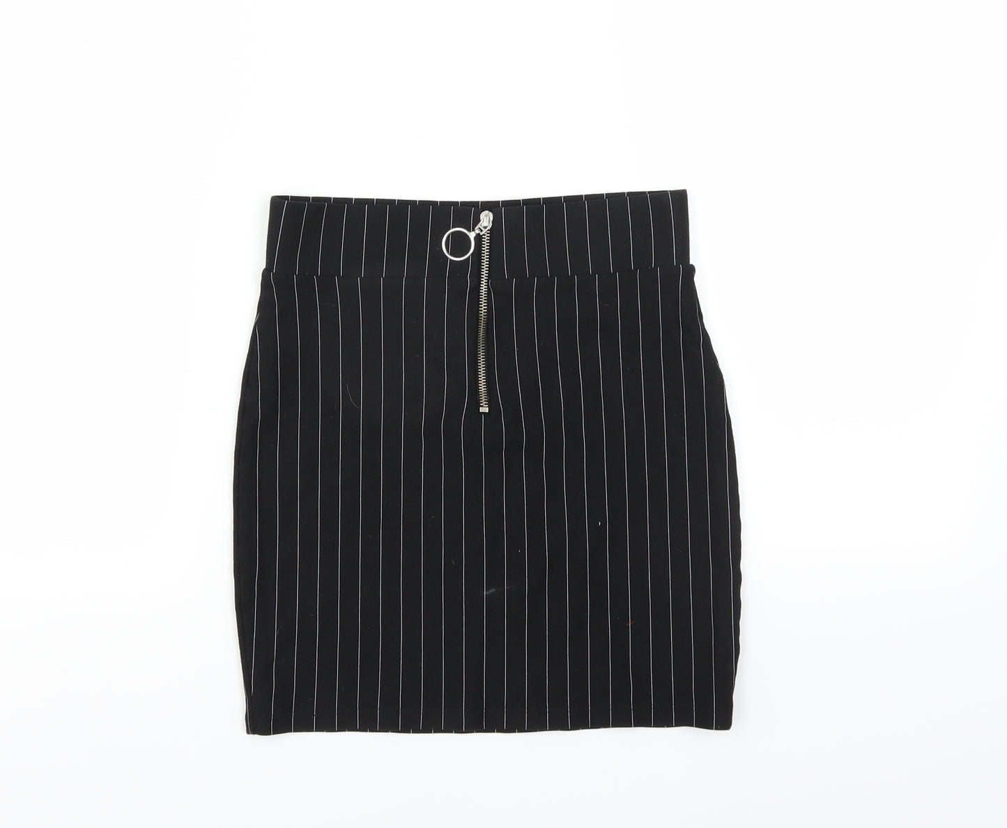 Bershka Womens Black Striped  Mini Skirt Size S