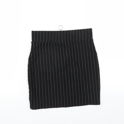 Bershka Womens Black Striped  Mini Skirt Size S
