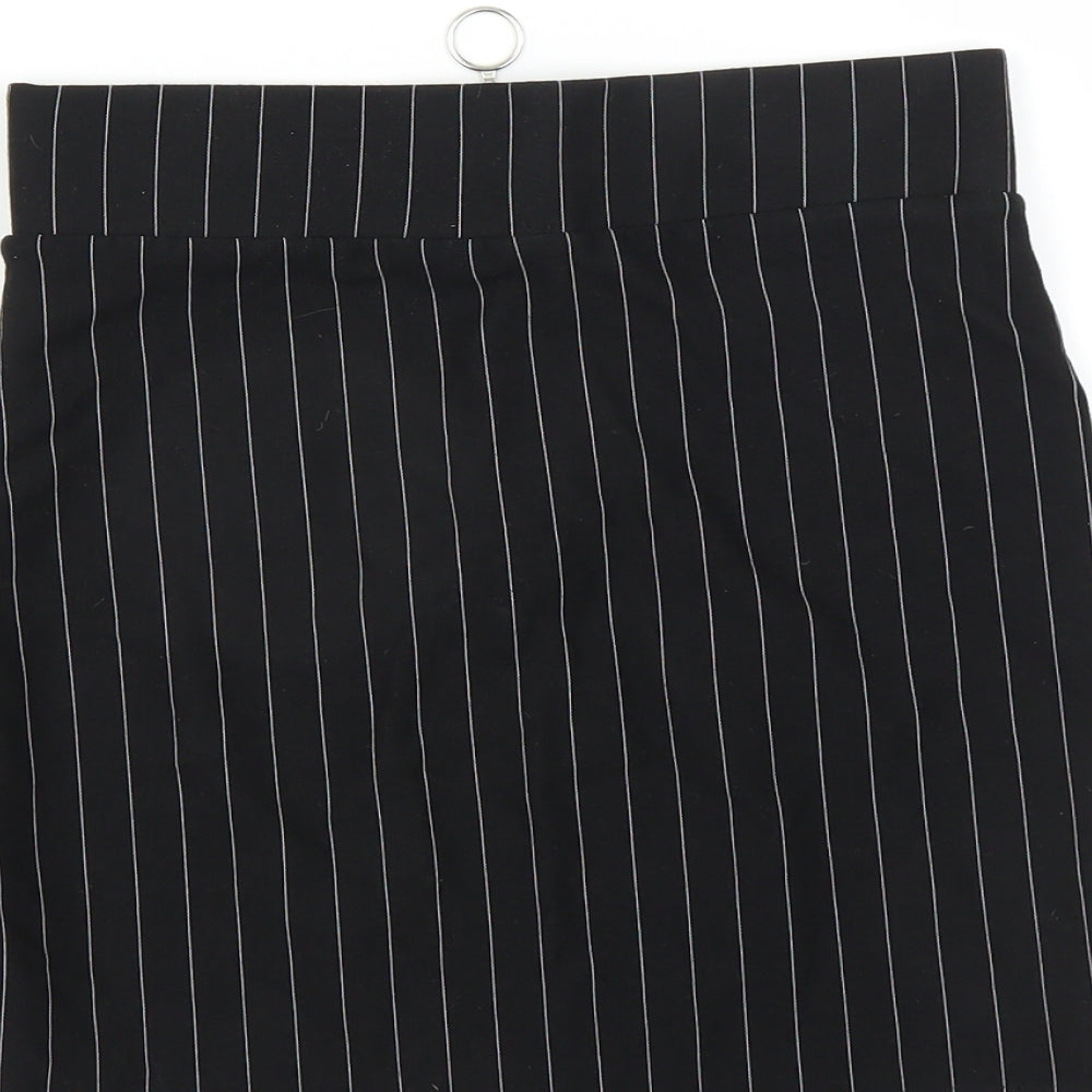 Bershka Womens Black Striped  Mini Skirt Size S