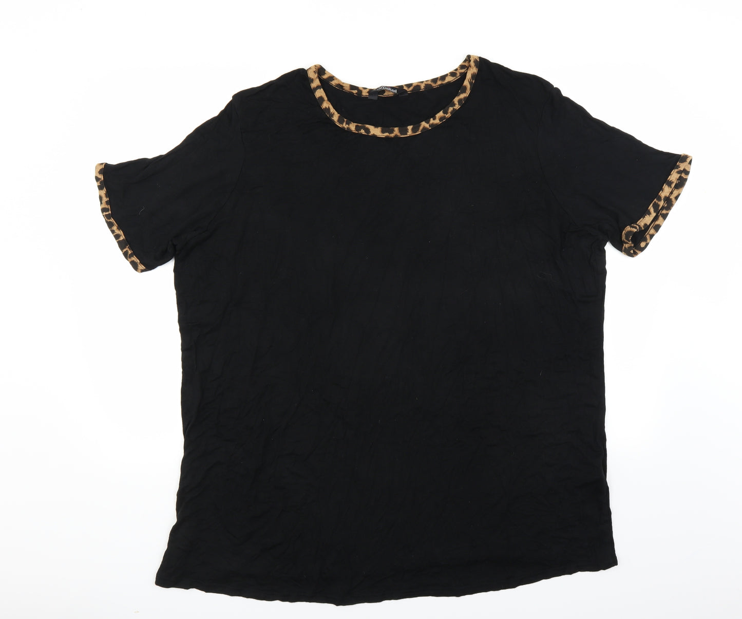 Yours Womens Black   Basic T-Shirt Size 24