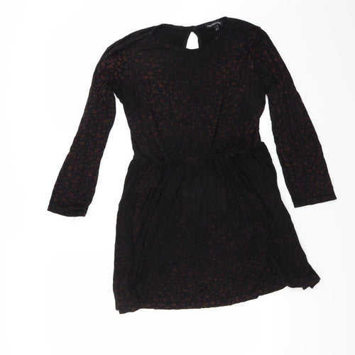 Wednesday's girl Womens Black Floral  Mini  Size L