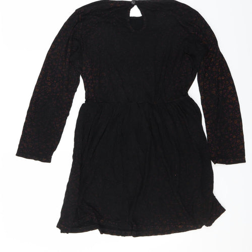 Wednesday's girl Womens Black Floral  Mini  Size L