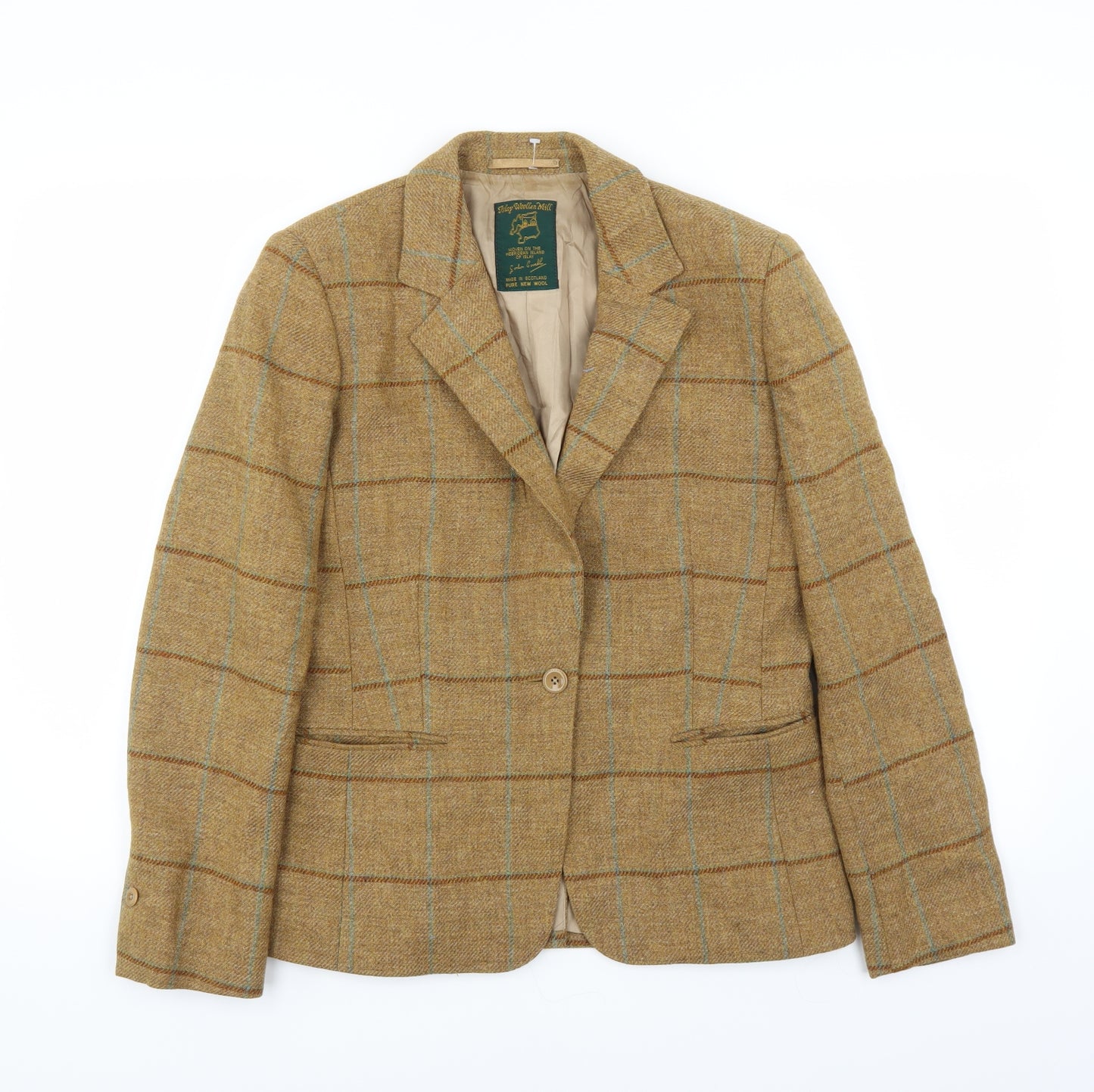 Islay Woollen Mill Womens Brown Check  Jacket Suit Jacket Size 12