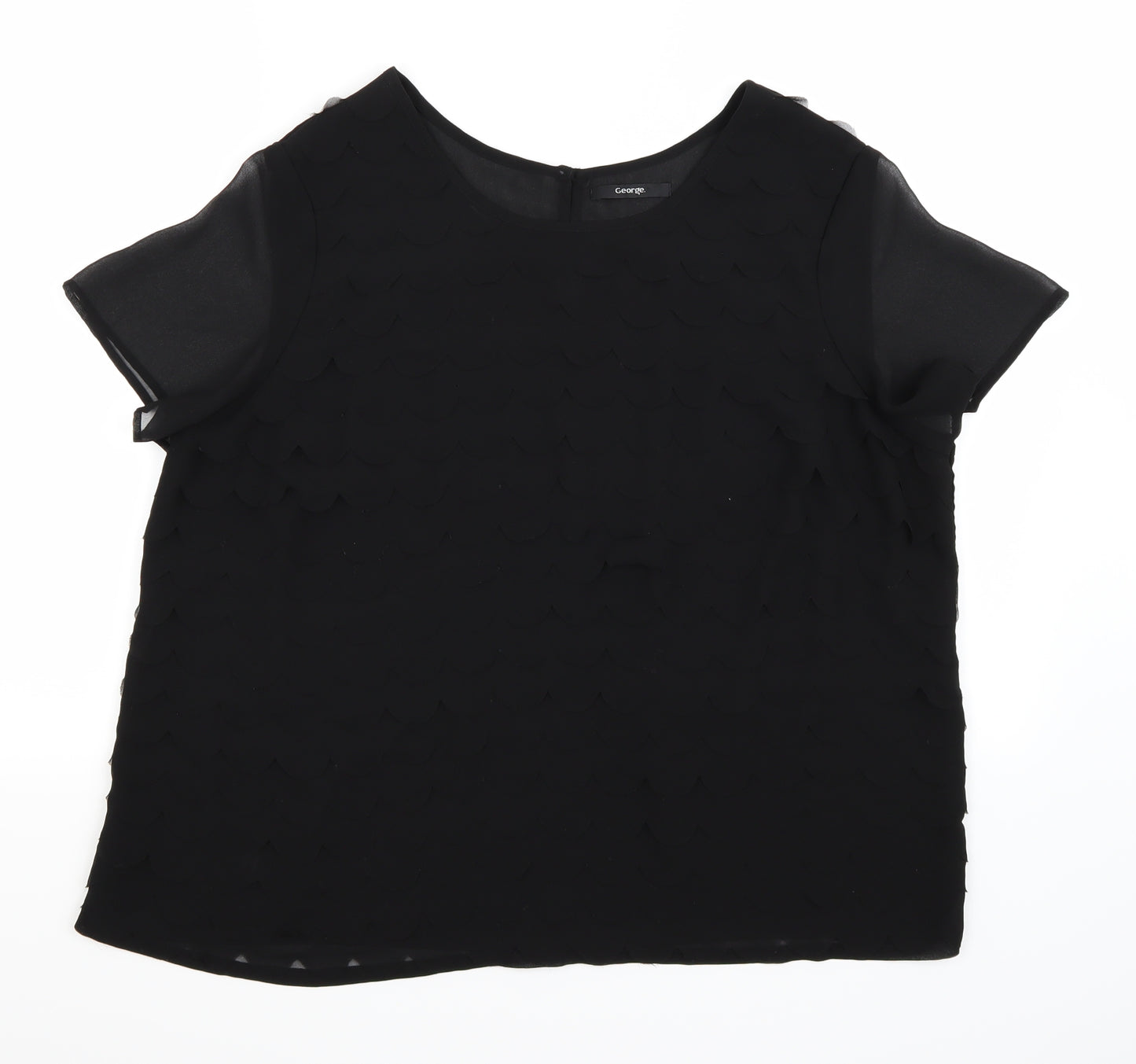 George Womens Black   Basic Blouse Size 18  - Pleated style front