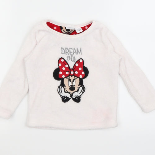 Primark Girls White Geometric  Top Pyjama Top Size 2-3 Years  - Thick soft material