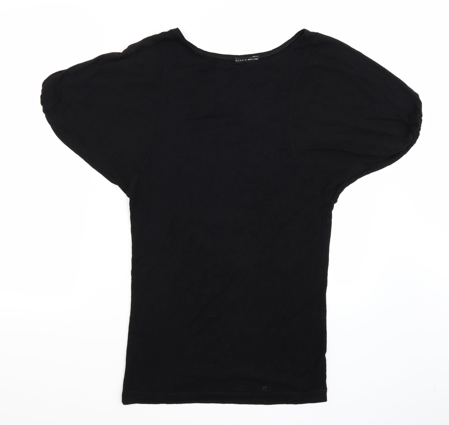 Alaniz Collection Womens Black   Basic T-Shirt Size XS  - Elastic sleeves
