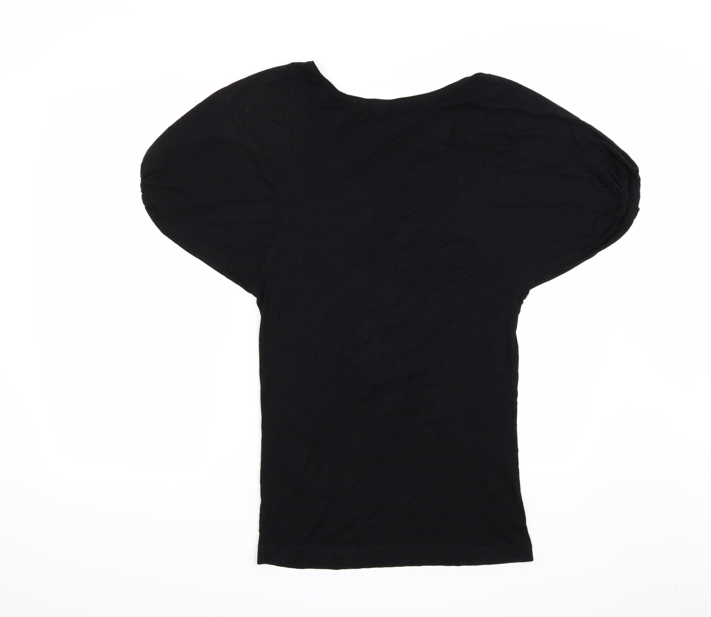 Alaniz Collection Womens Black   Basic T-Shirt Size XS  - Elastic sleeves