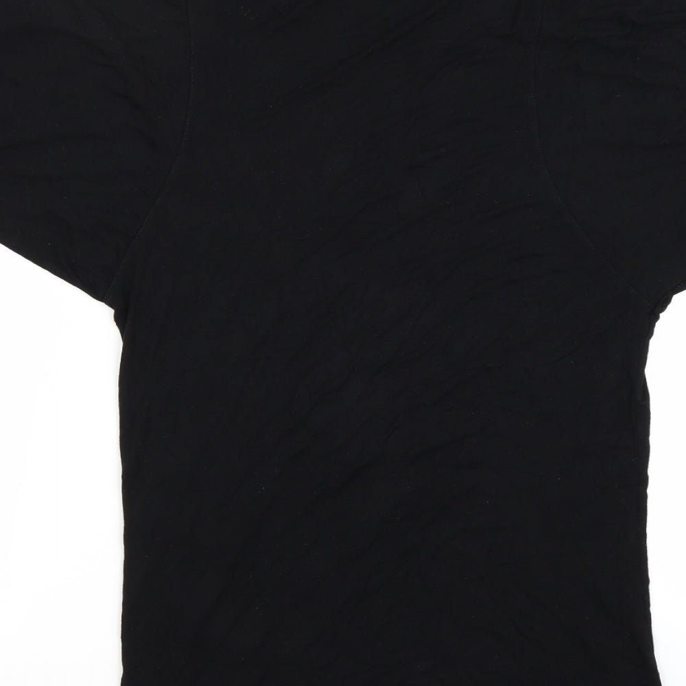 Alaniz Collection Womens Black   Basic T-Shirt Size XS  - Elastic sleeves