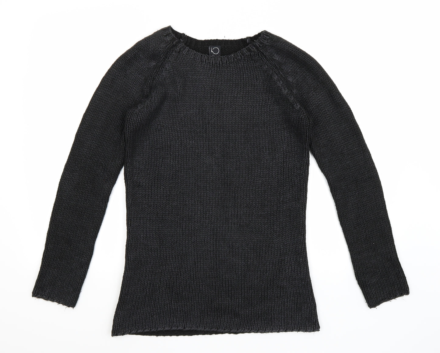 iO Mens Black  Knit Pullover Jumper Size M