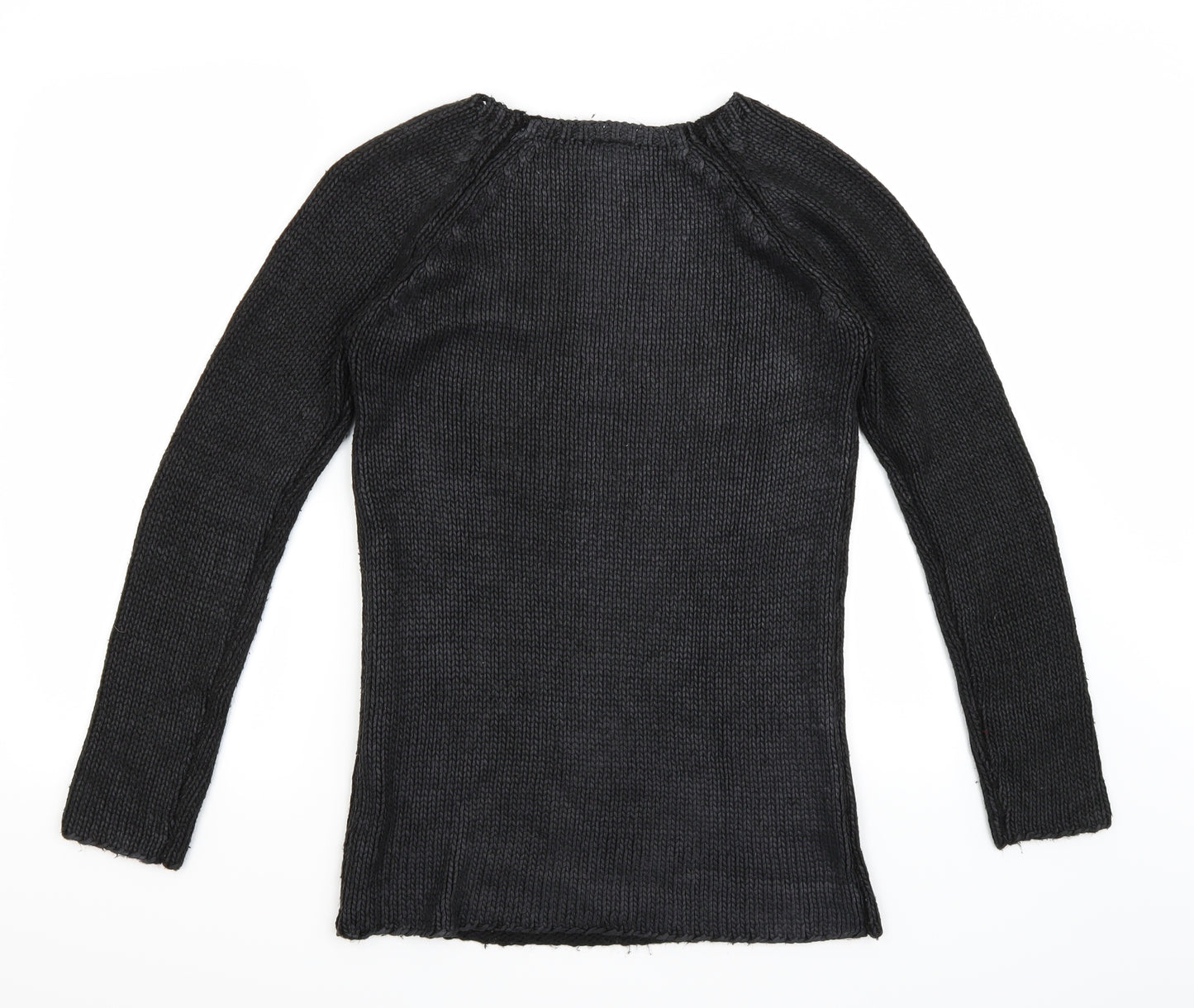 iO Mens Black  Knit Pullover Jumper Size M