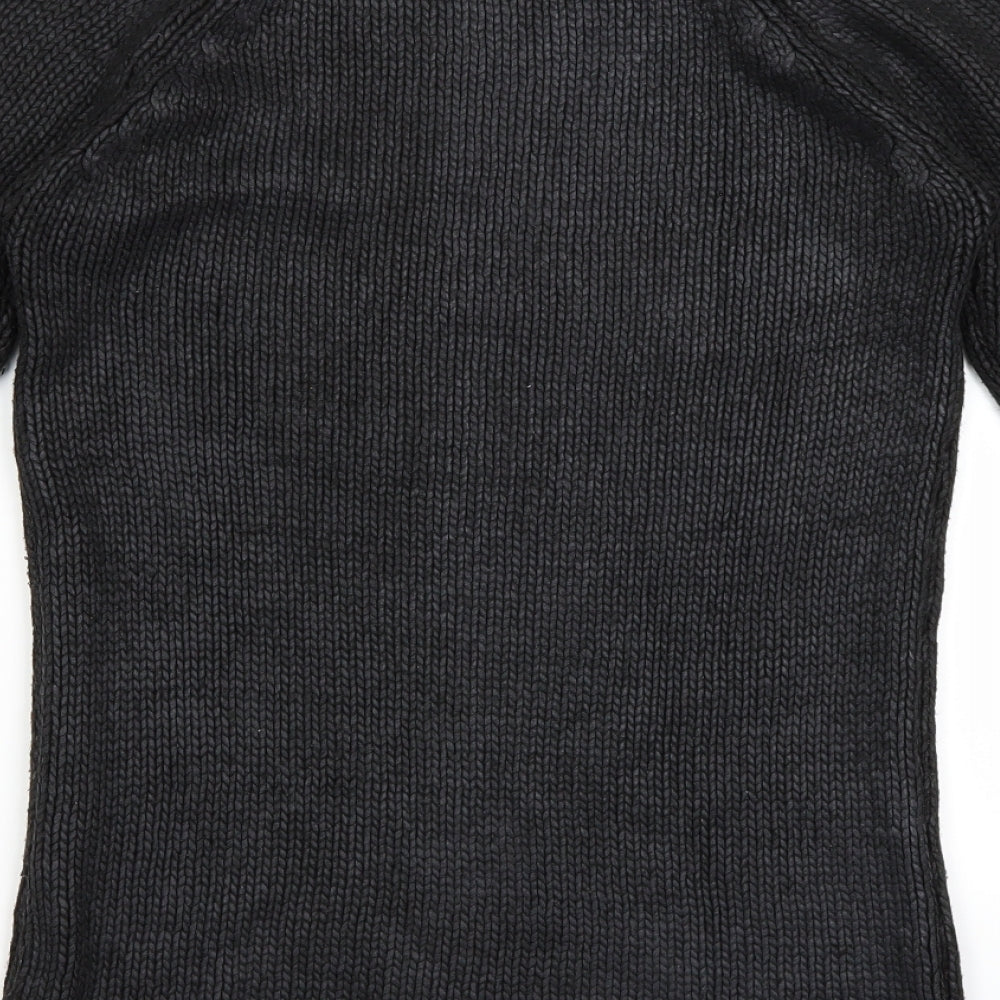 iO Mens Black  Knit Pullover Jumper Size M