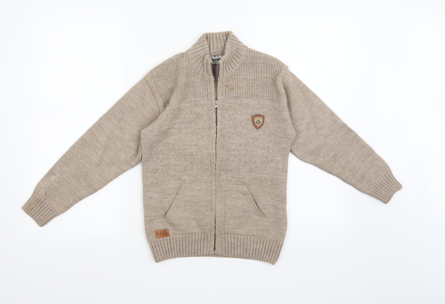 Kanka Kuzen Boys Beige   Cardigan Jumper Size 8-9 Years