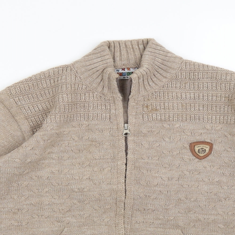 Kanka Kuzen Boys Beige   Cardigan Jumper Size 8-9 Years