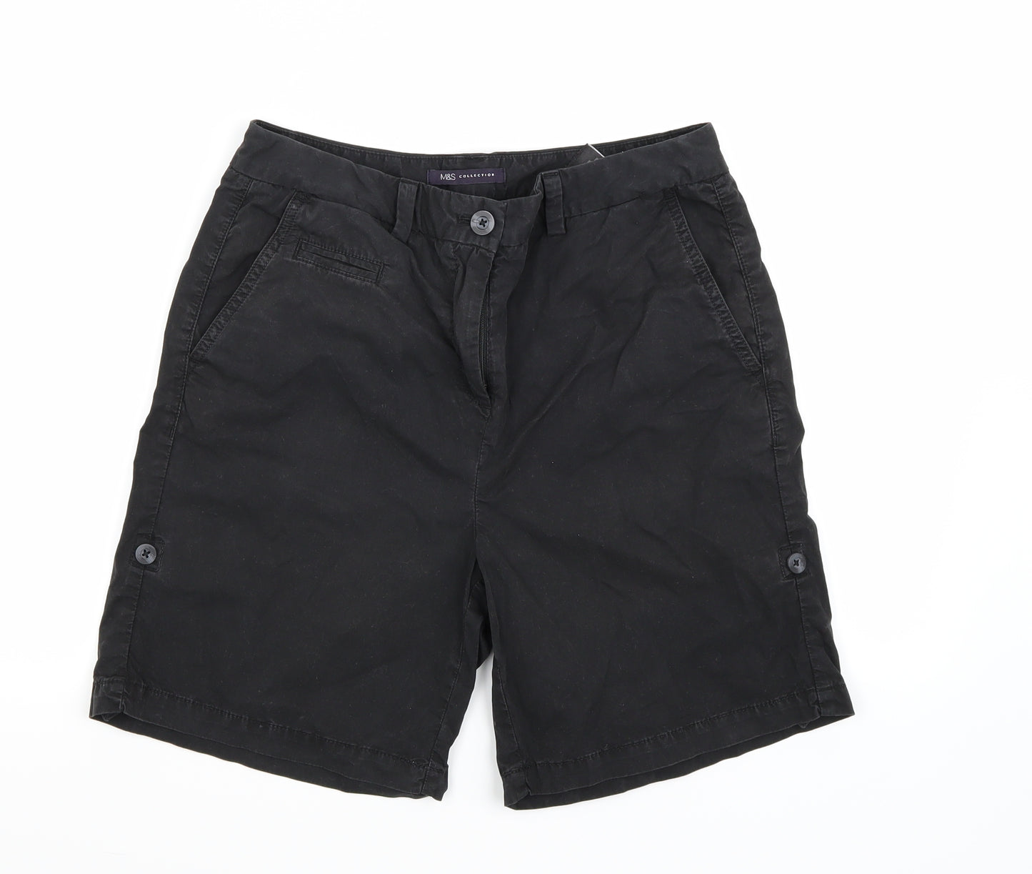 Marks and Spencer Womens Black   Chino Shorts Size 10