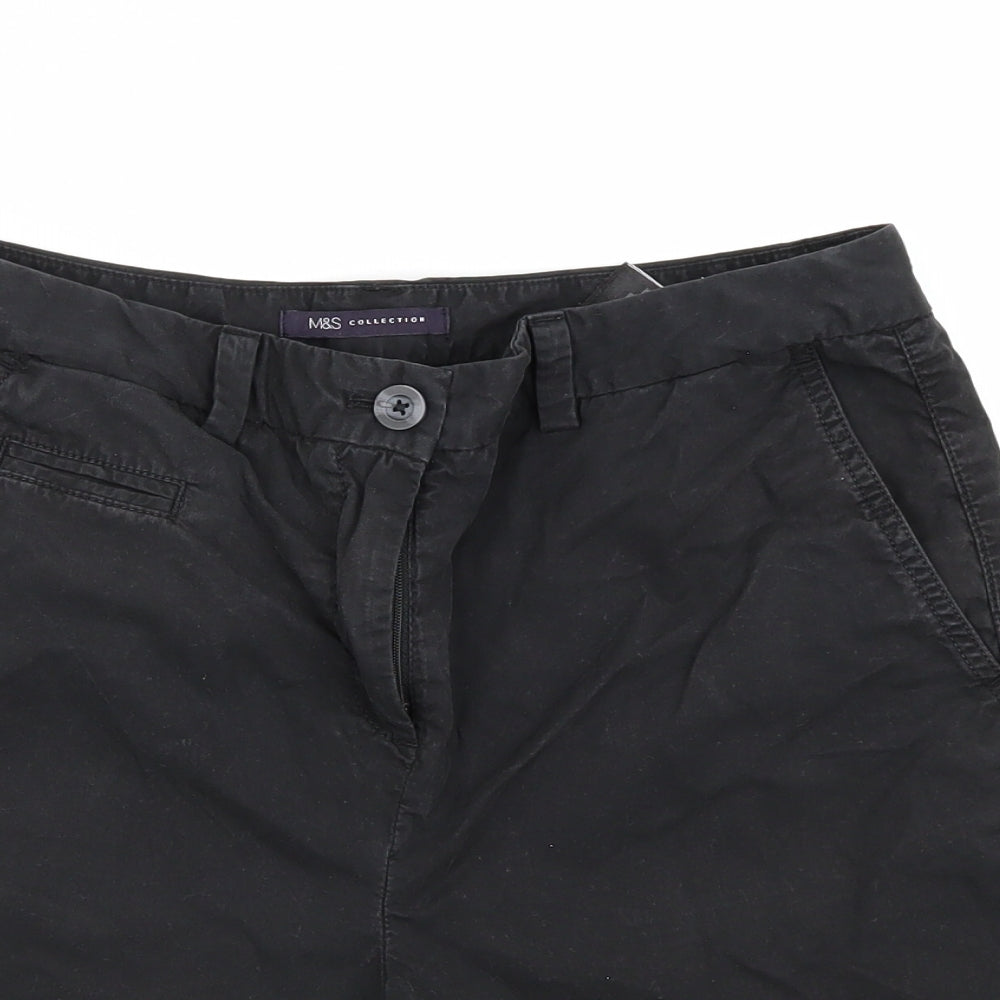 Marks and Spencer Womens Black   Chino Shorts Size 10