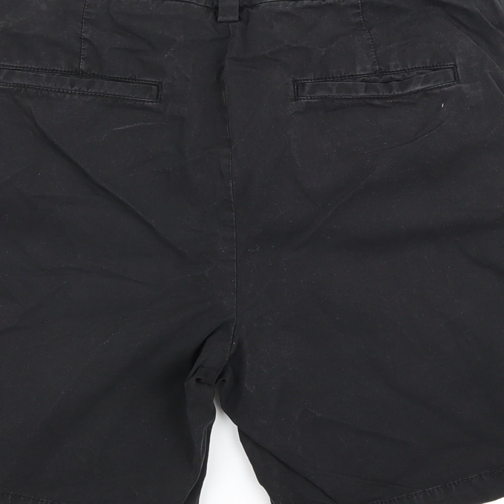 Marks and Spencer Womens Black   Chino Shorts Size 10