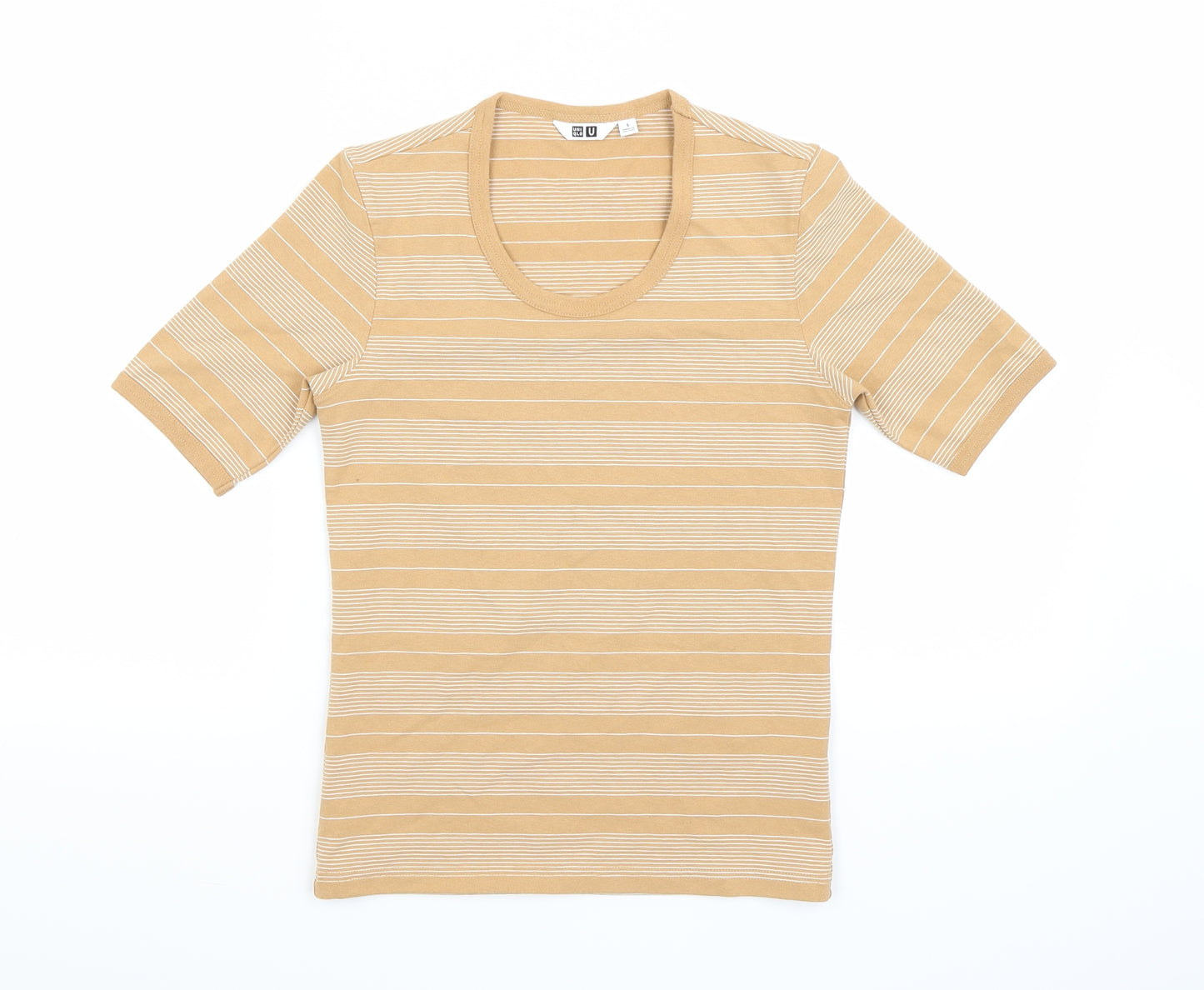 Uniqlo Womens Brown Striped  Basic T-Shirt Size S