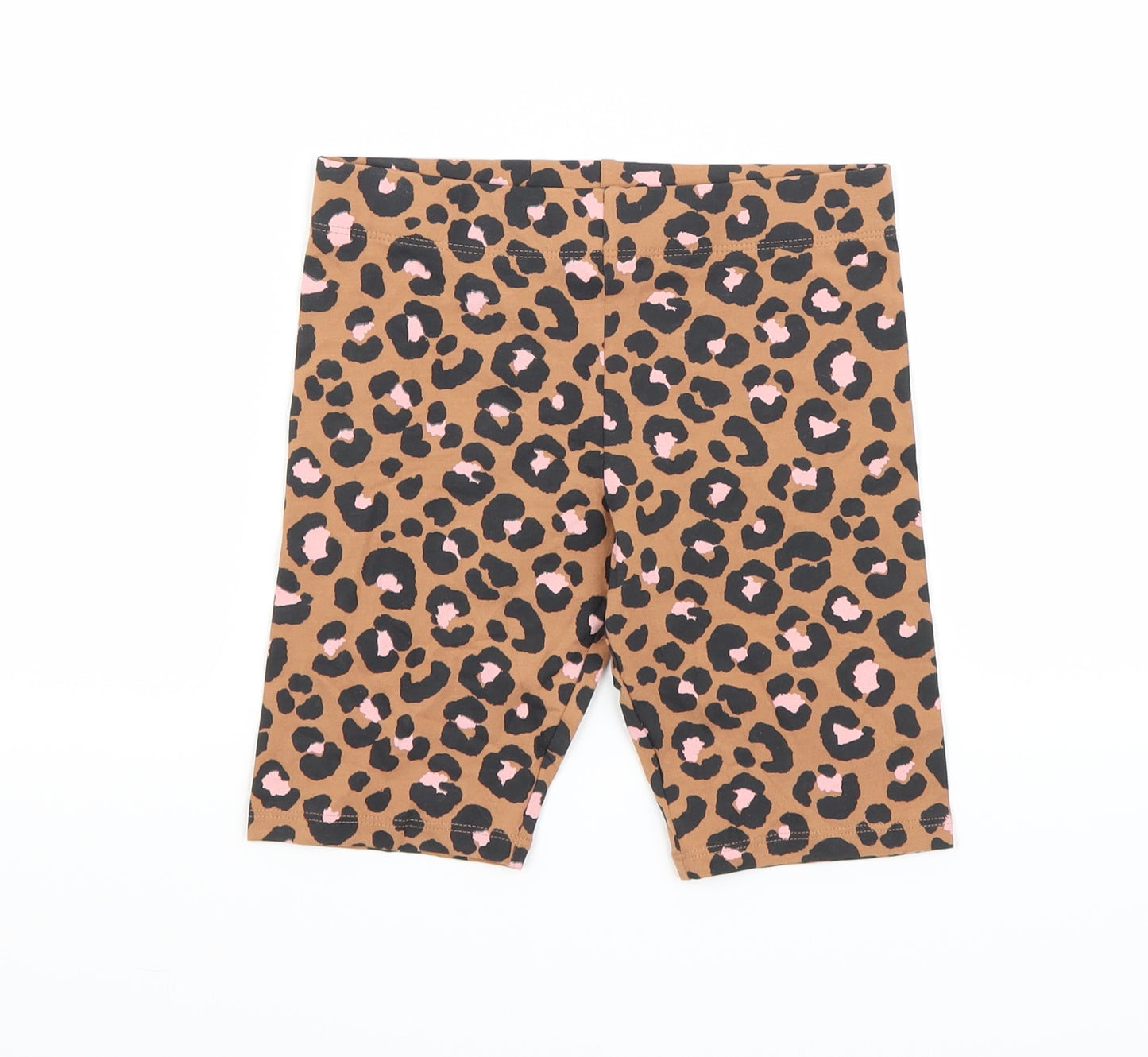 Marks and Spencer Girls Brown Animal Print  Cropped Trousers Size 7-8 Years - Leopard print
