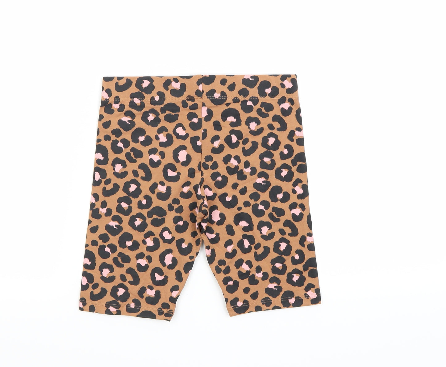 Marks and Spencer Girls Brown Animal Print  Cropped Trousers Size 7-8 Years - Leopard print