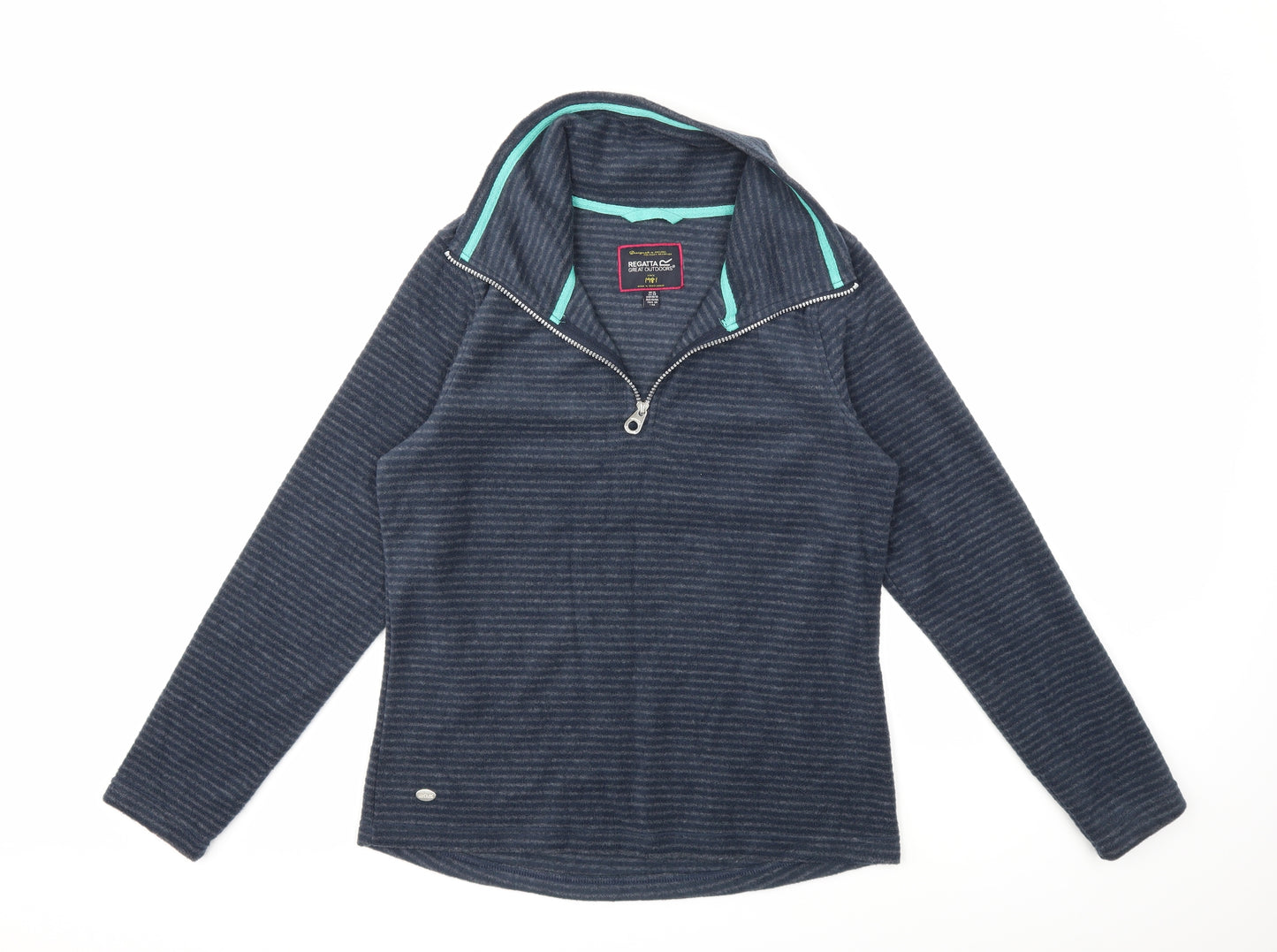 Regatta Womens Blue Striped Fleece Jacket Coat Size 12
