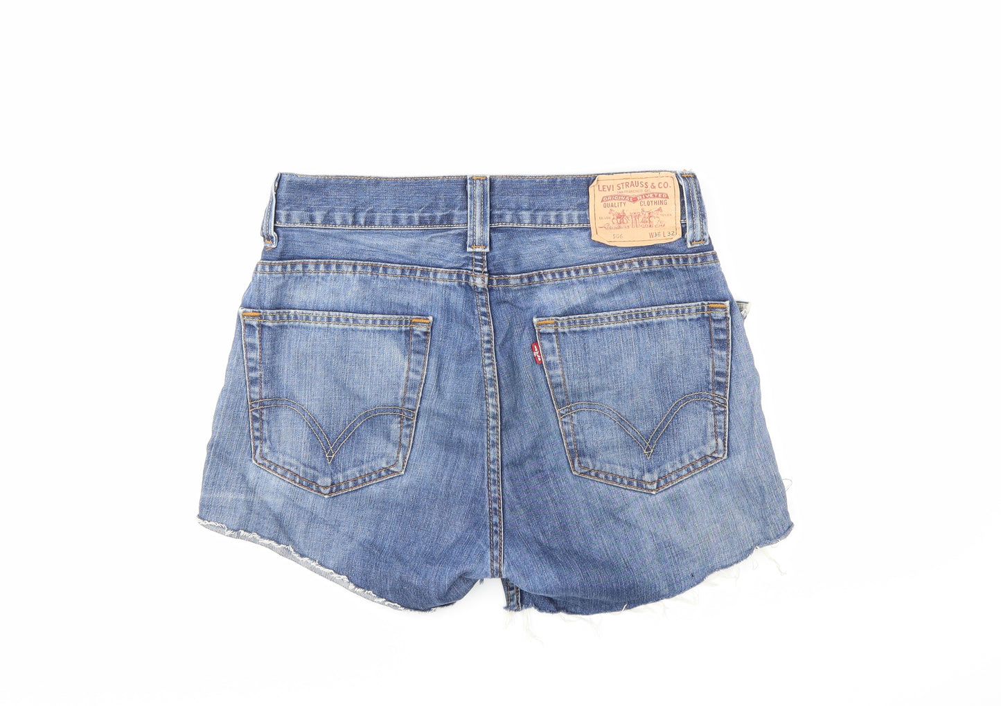 Levi's Womens Blue  Denim Cut-Off Shorts Size 36 in