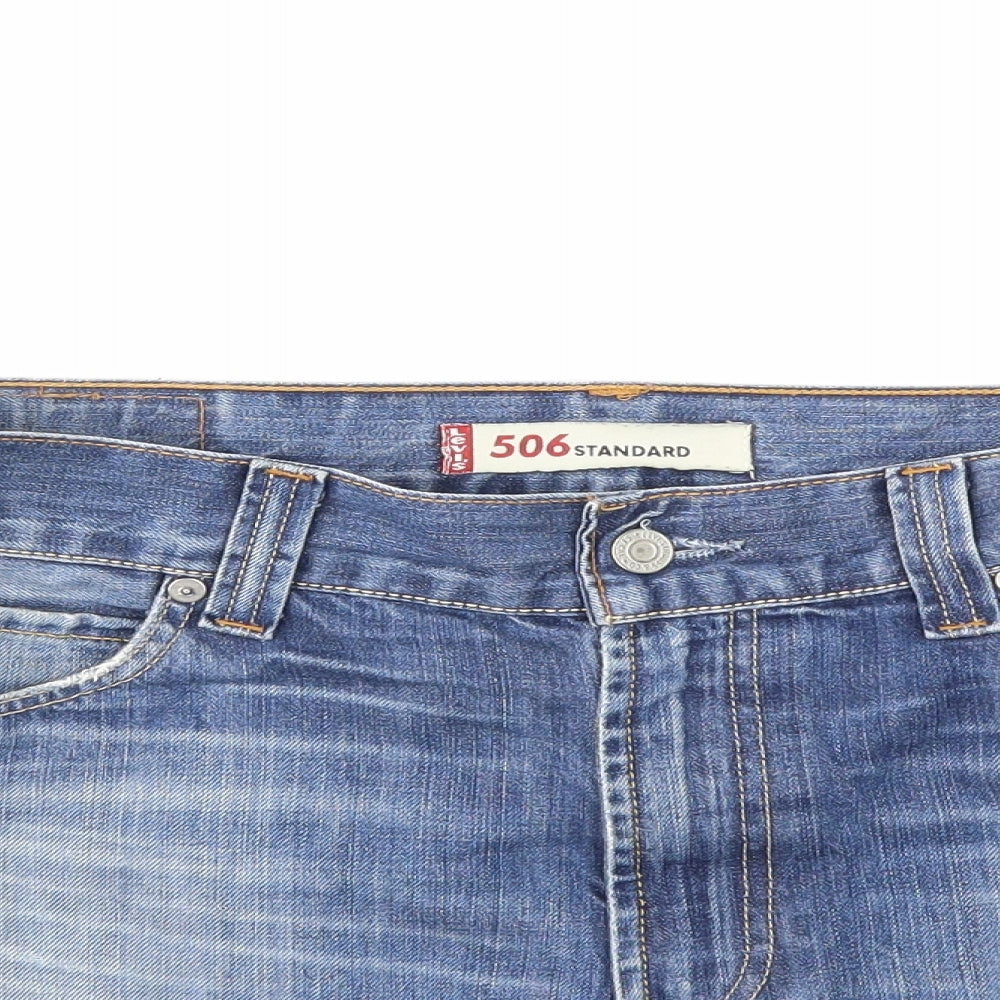 Levi's Womens Blue  Denim Cut-Off Shorts Size 36 in