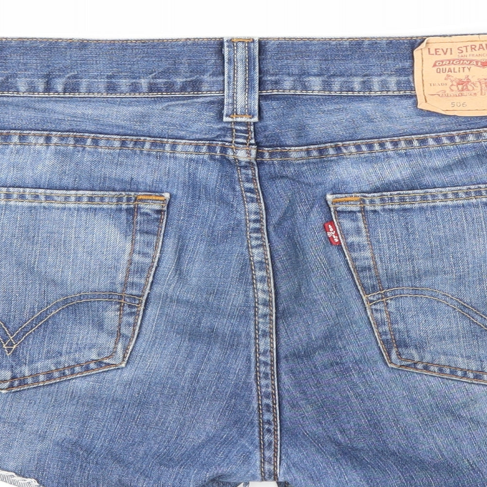 Levi's Womens Blue  Denim Cut-Off Shorts Size 36 in