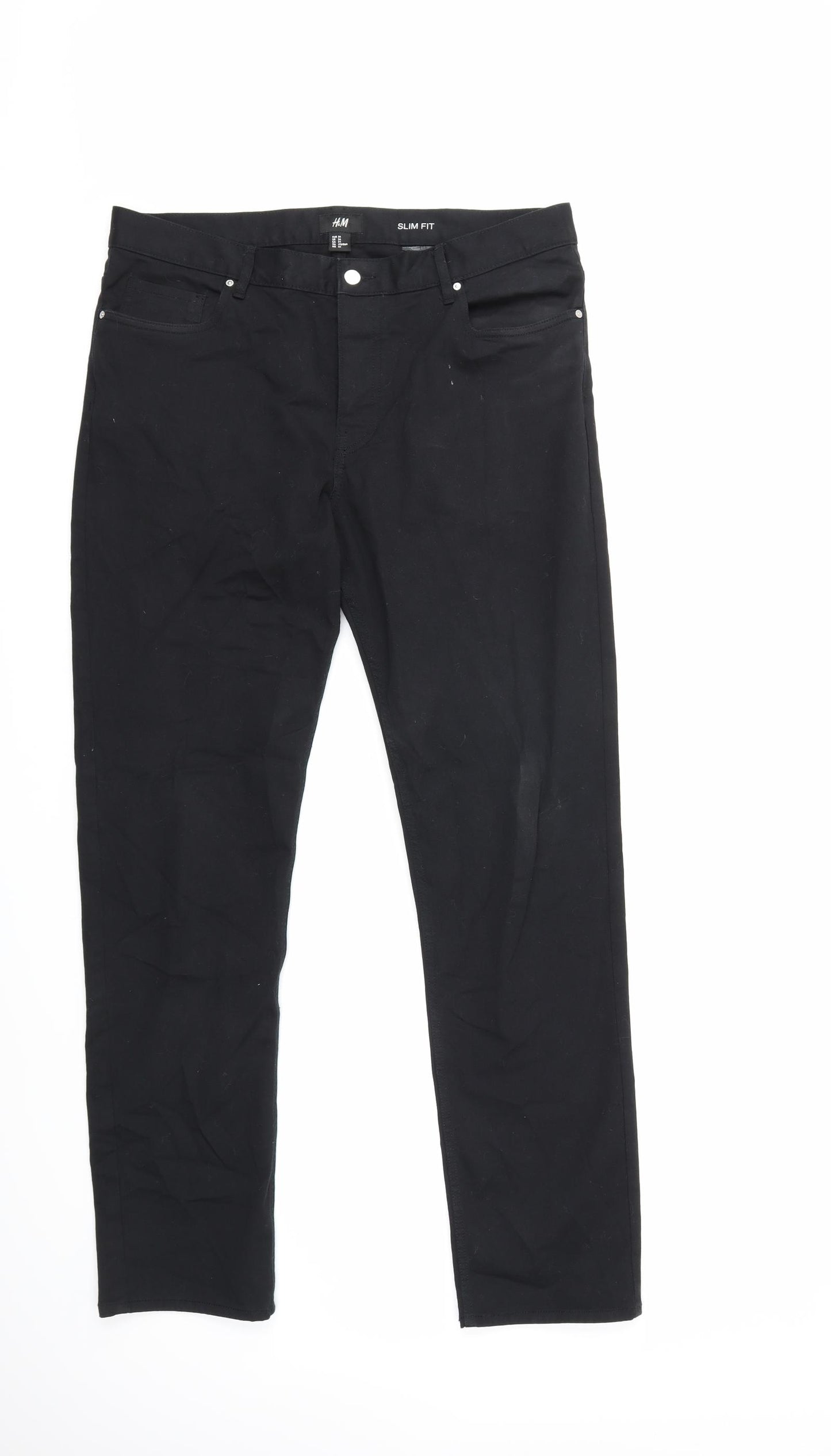 H&M Mens Black  Denim Straight Jeans Size 36 in L32 in