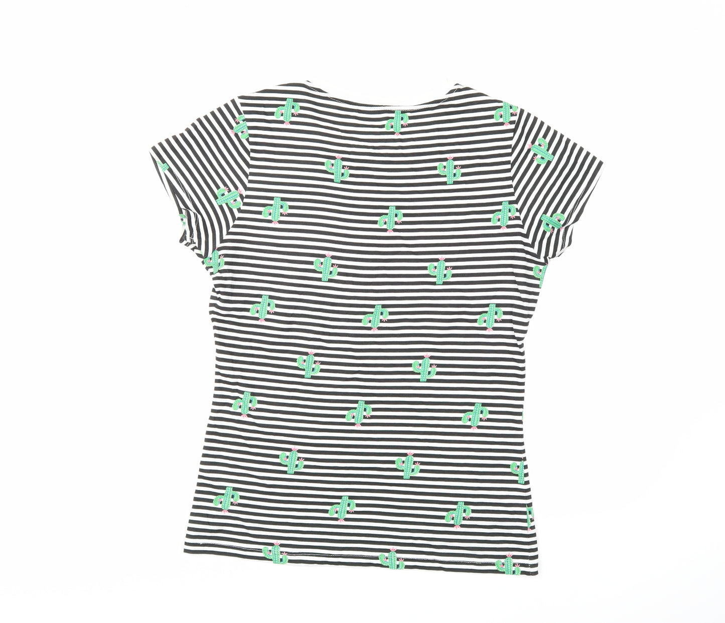 Primark Womens Black Striped  Basic T-Shirt Size 10