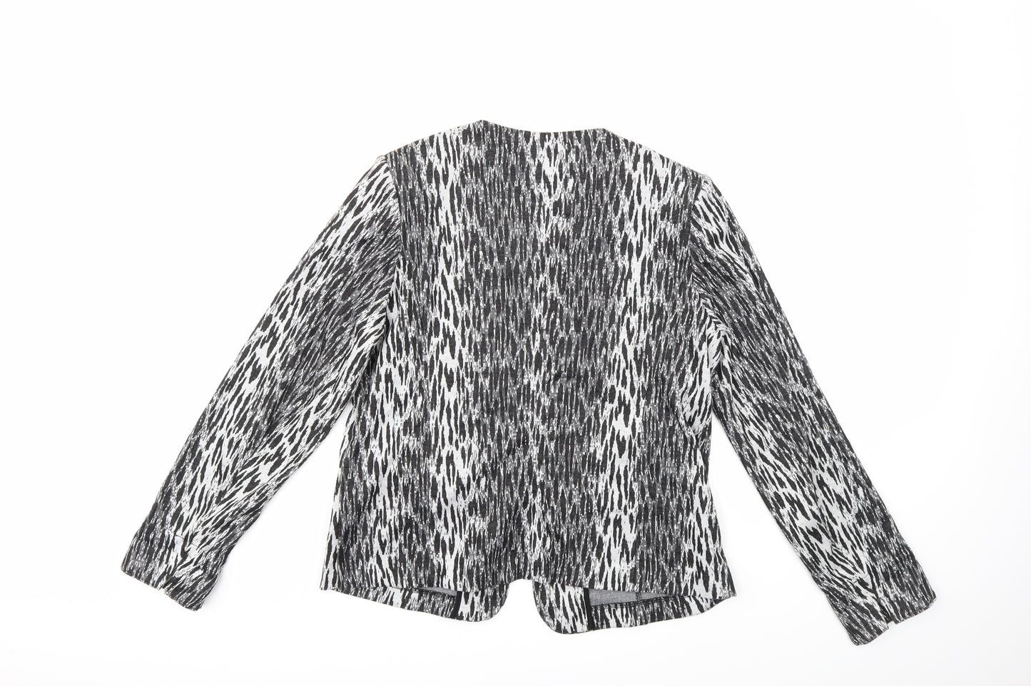 Damart Womens Grey Animal Print  Jacket Blazer Size 16