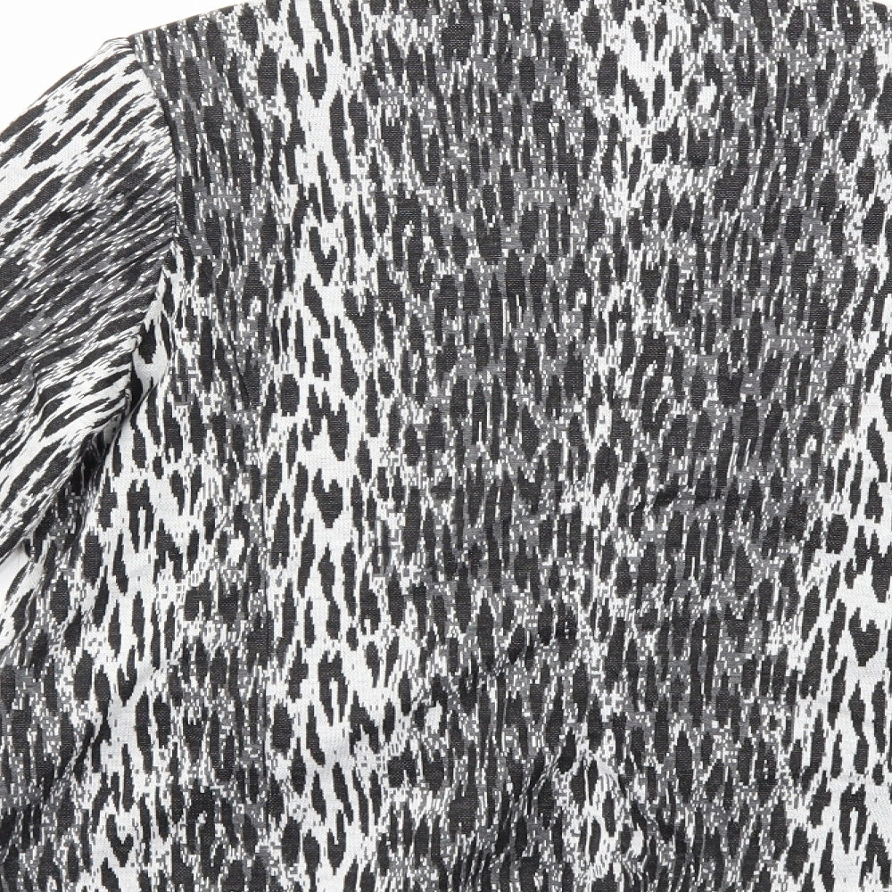 Damart Womens Grey Animal Print  Jacket Blazer Size 16