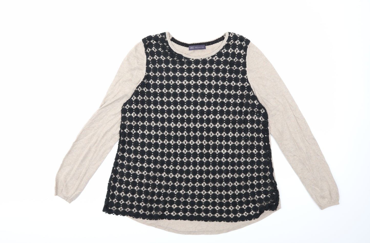 Marks and Spencer Womens Beige  Knit Pullover Jumper Size 18