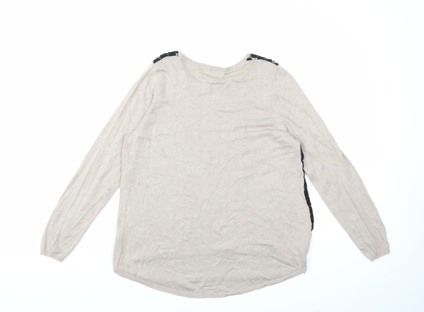 Marks and Spencer Womens Beige  Knit Pullover Jumper Size 18