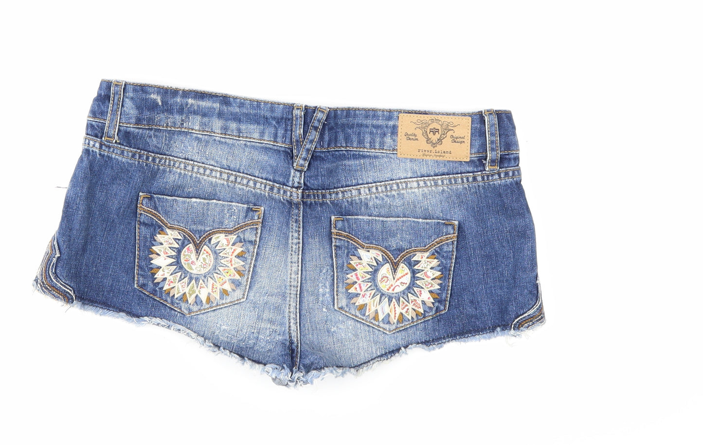 River Island Womens Blue  Denim Hot Pants Shorts Size 10