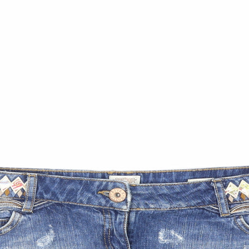 River Island Womens Blue  Denim Hot Pants Shorts Size 10
