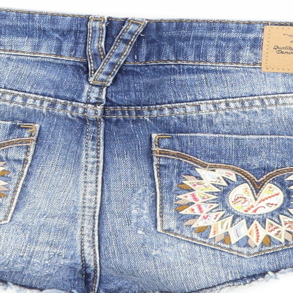 River Island Womens Blue  Denim Hot Pants Shorts Size 10
