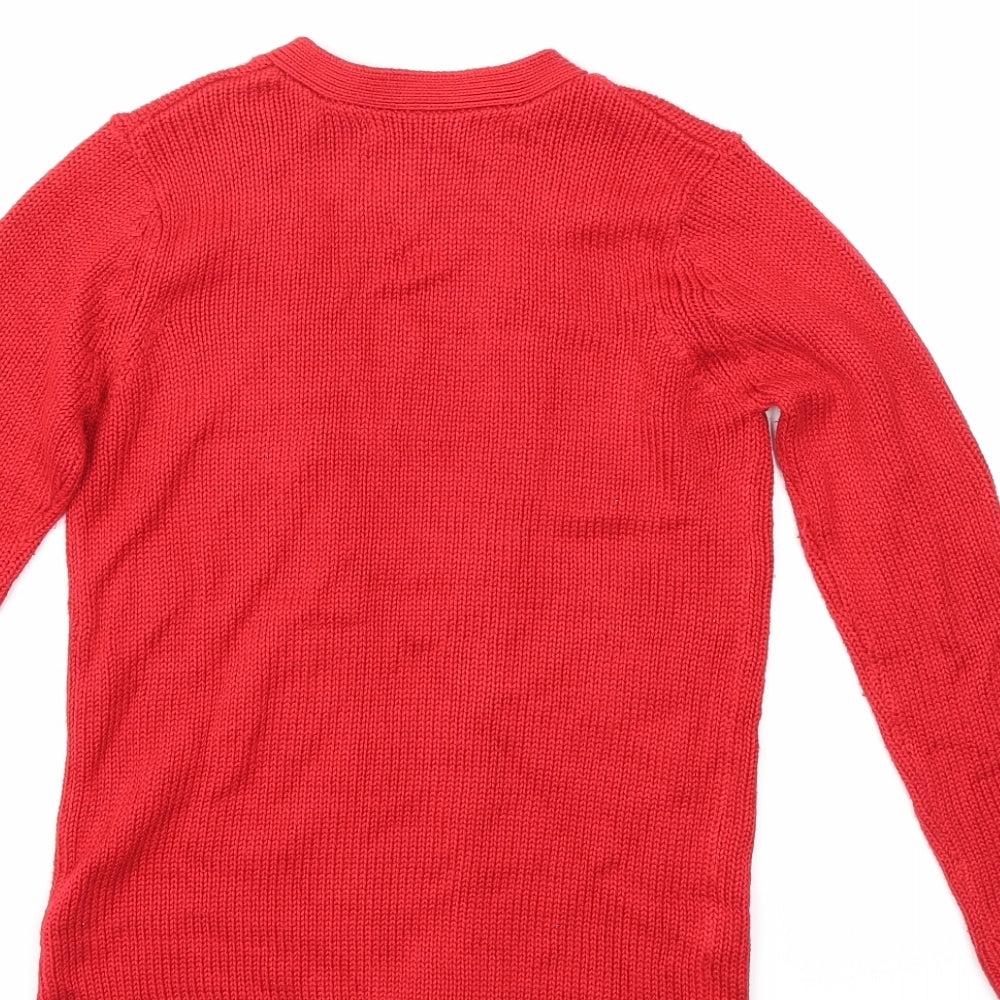 George Girls Red   Cardigan Jumper Size 7-8 Years