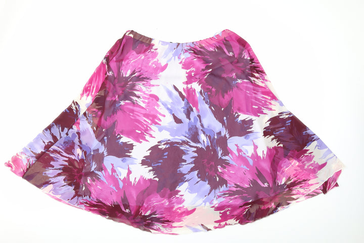 Victoria Layne Womens Pink Floral Flare Skirt Size 34 in