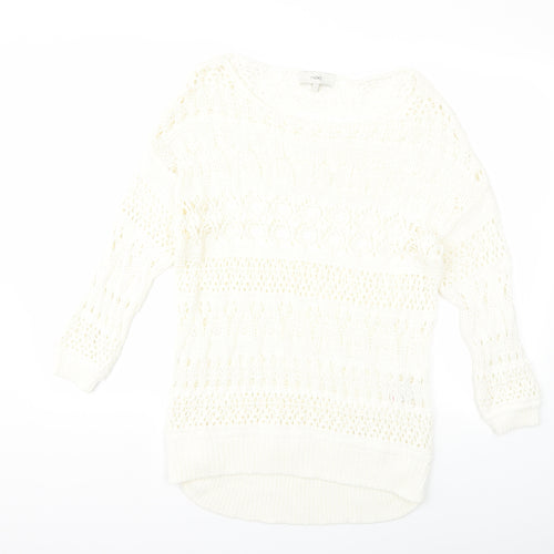 NEXT Womens White  Knit Pullover Jumper Size S