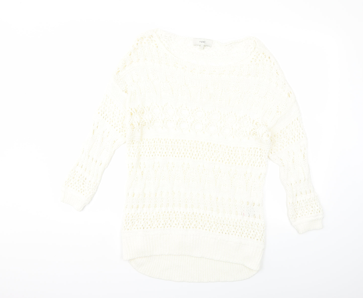 NEXT Womens White  Knit Pullover Jumper Size S