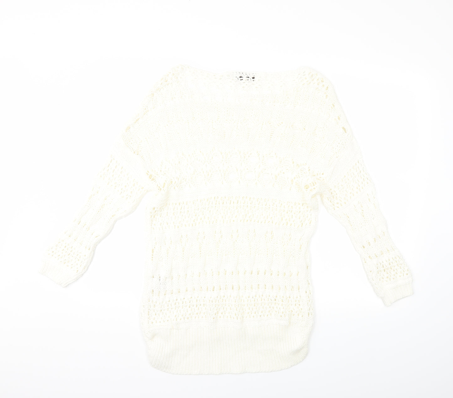 NEXT Womens White  Knit Pullover Jumper Size S