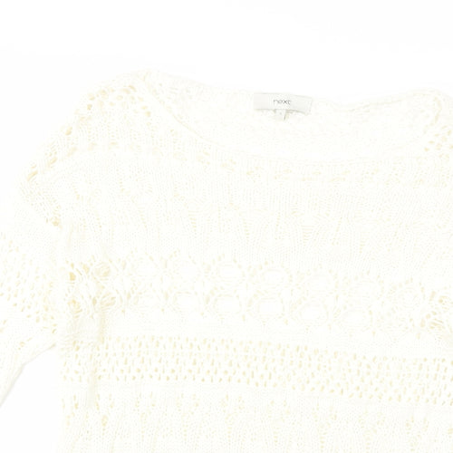 NEXT Womens White  Knit Pullover Jumper Size S