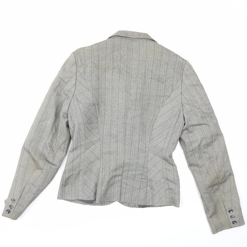 Dorothy Perkins Womens Grey Striped  Jacket Blazer Size 8