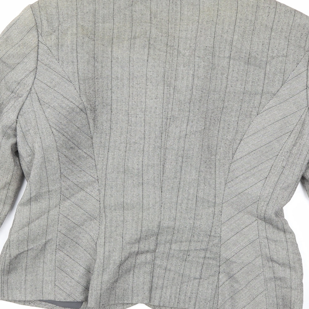 Dorothy Perkins Womens Grey Striped  Jacket Blazer Size 8